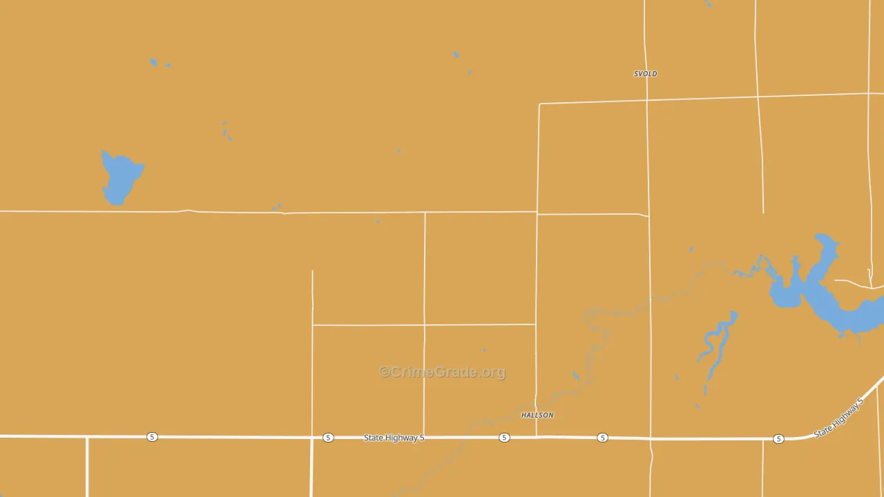 Hallson, ND Map of Burglary Rates