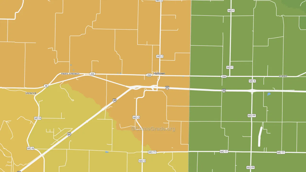 Halltown, MO Map of Burglary Rates