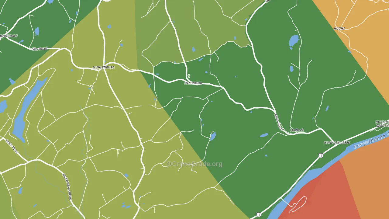 Hallwood, PA Map of Burglary Rates