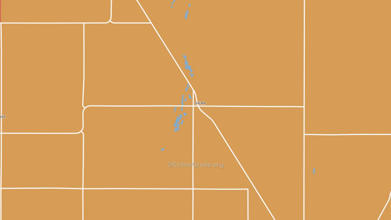 Halma, MN Map of Burglary Rates