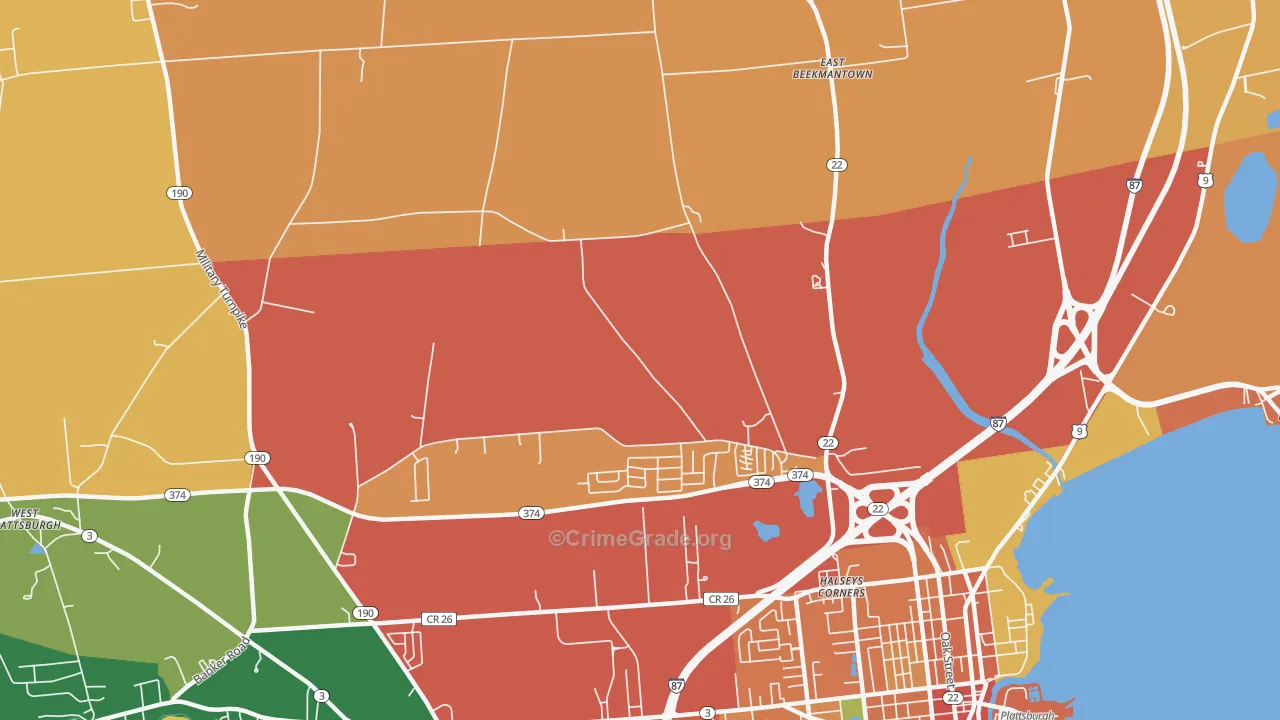 Halseys Corners, NY Map of Burglary Rates