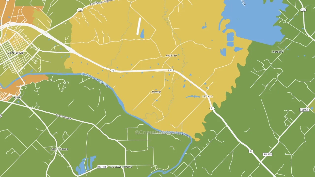 Halsted, TX Map of Burglary Rates