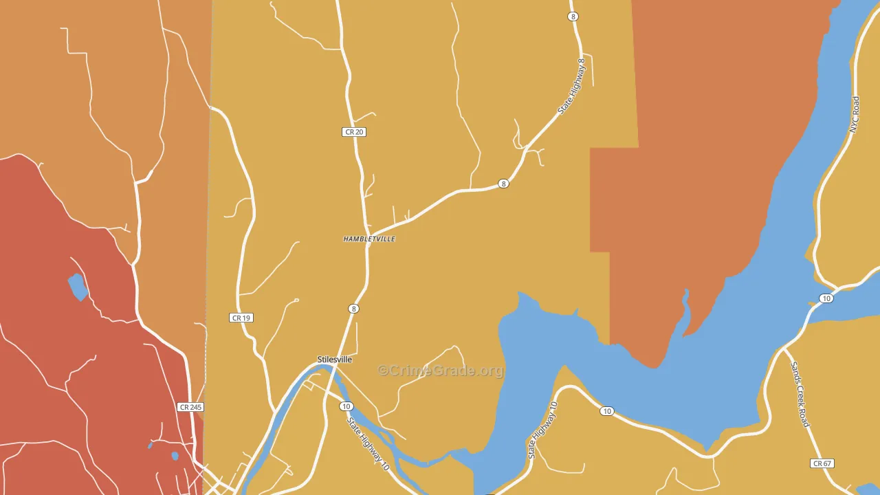 Hambletville, NY Map of Burglary Rates