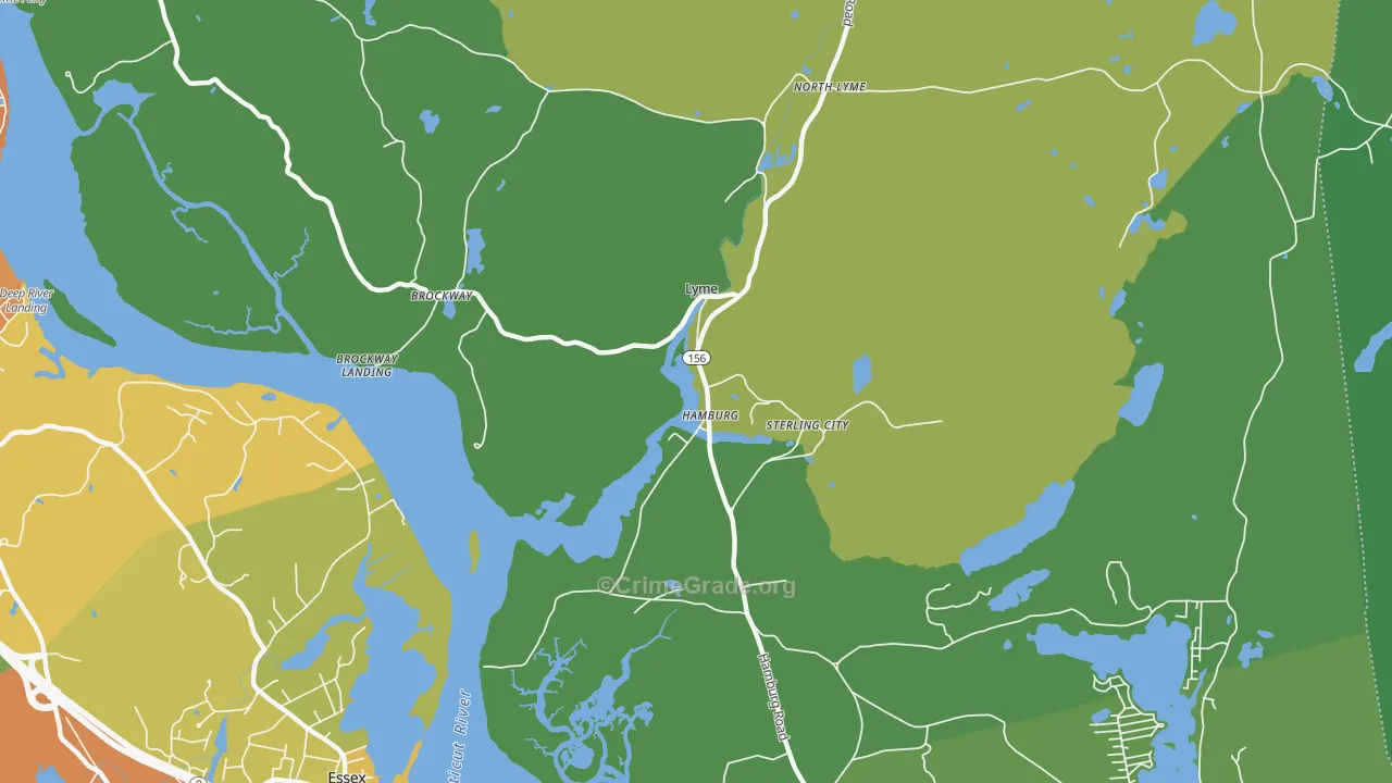 Hamburg, CT Map of Burglary Rates