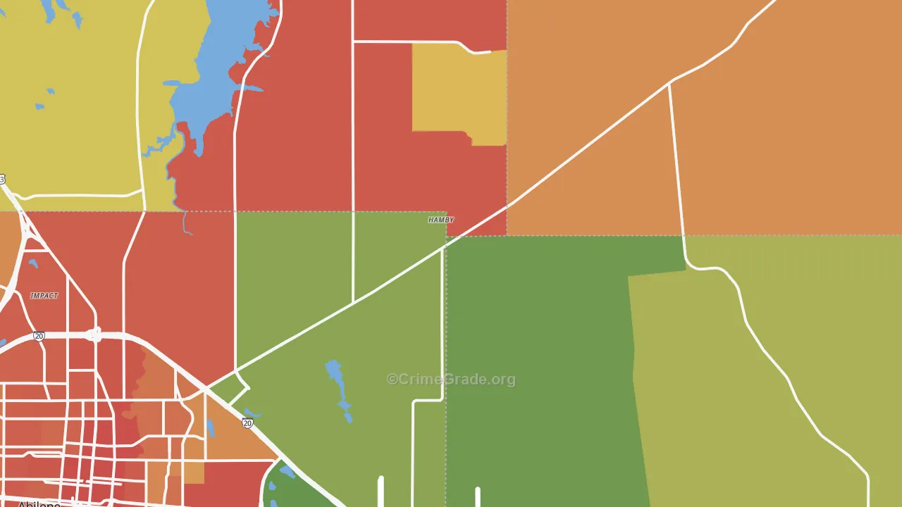 Hamby, TX Map of Burglary Rates