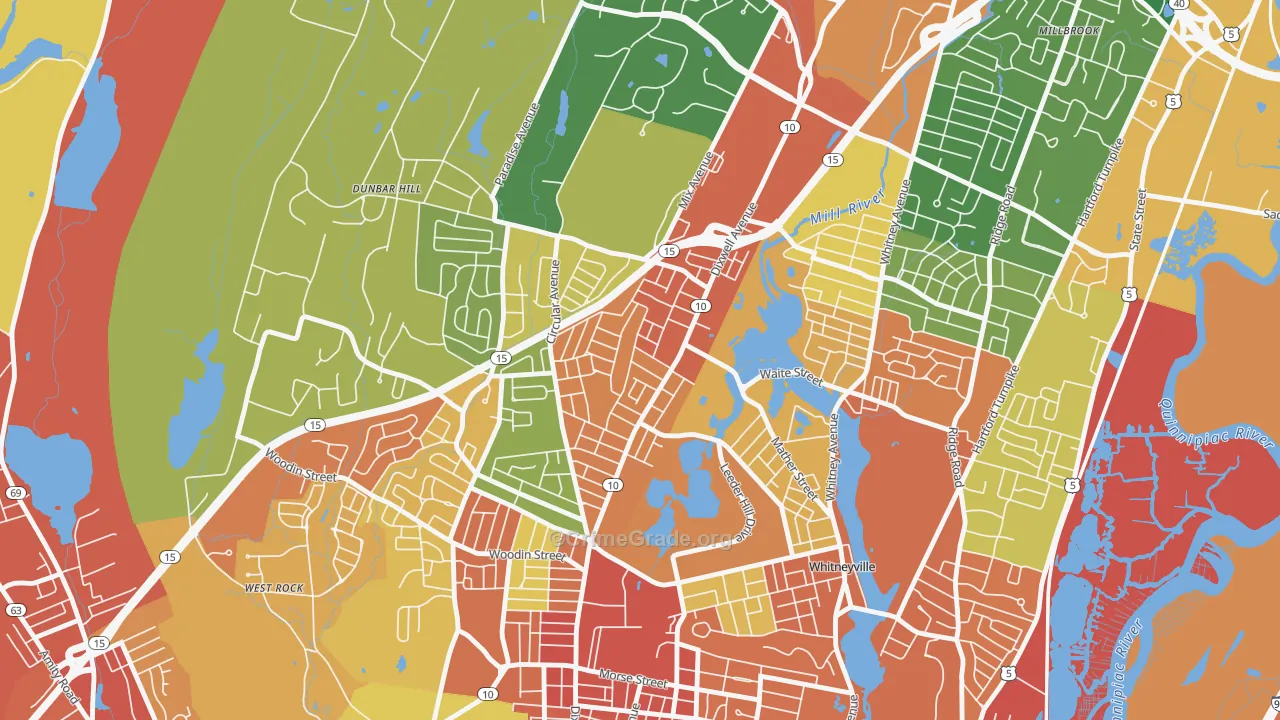 Hamden Plains, Hamden, CT Map of Burglary Rates