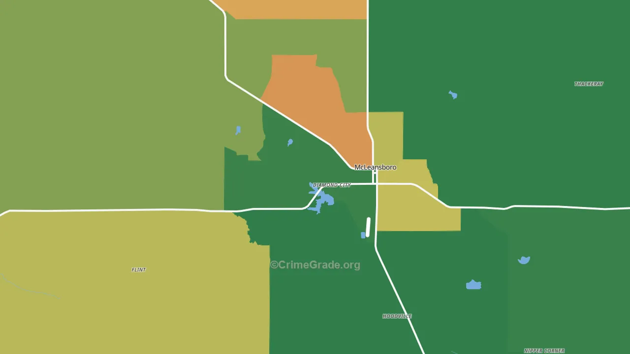 Hamilton County, IL Map of Burglary Rates