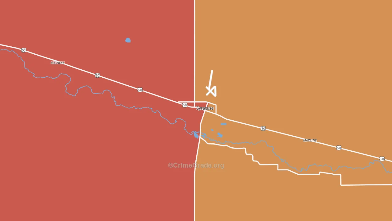 Hamilton County, KS Map of Burglary Rates