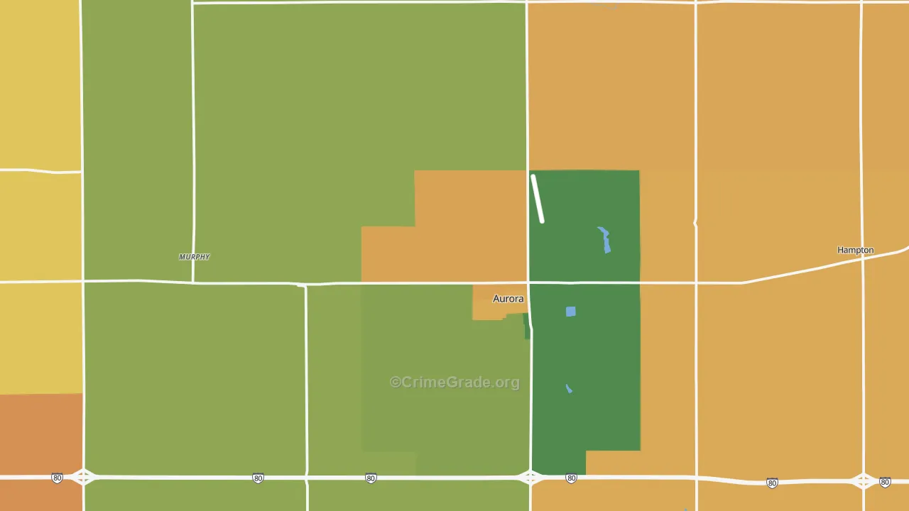 Hamilton County, NE Map of Burglary Rates