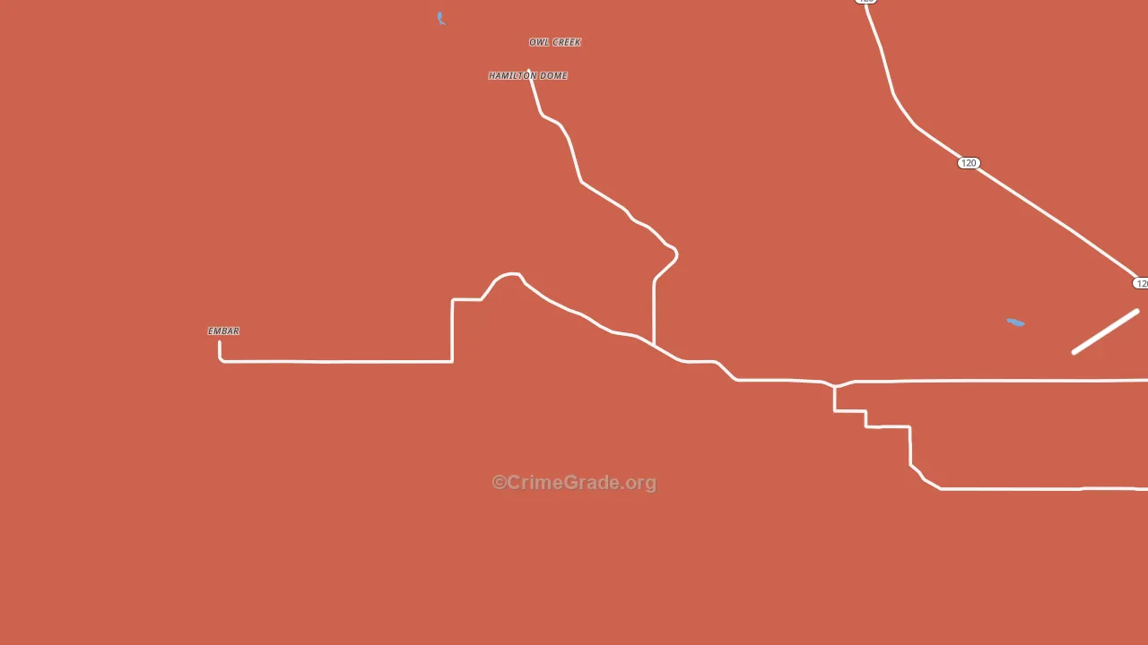 Hamilton Dome, WY Map of Burglary Rates