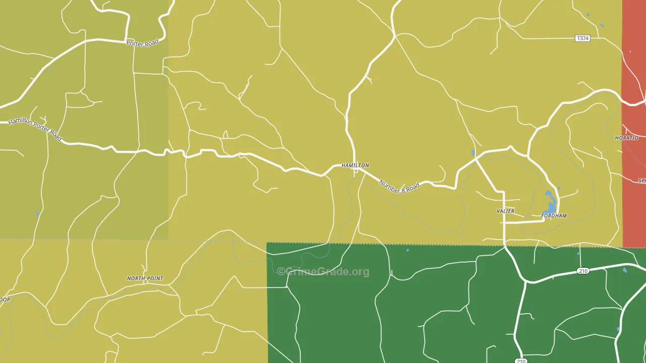 Hamilton, PA Map of Burglary Rates