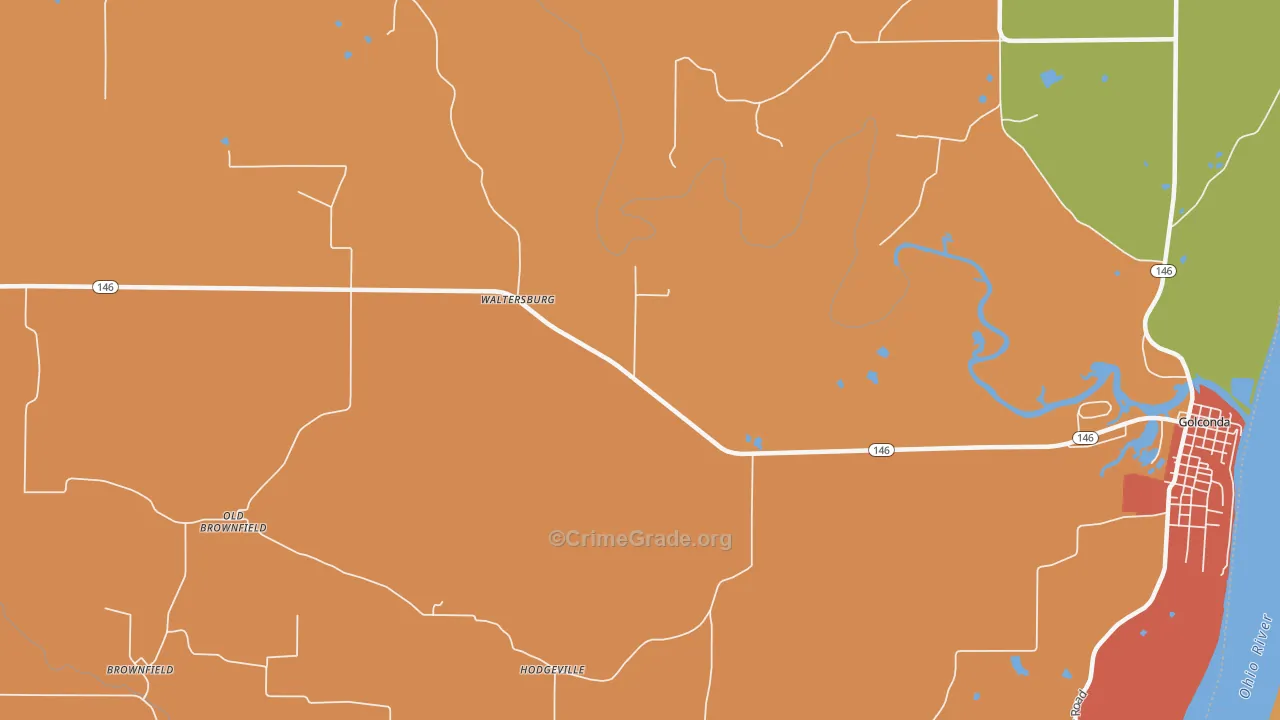 Hamletsburg, IL Map of Burglary Rates