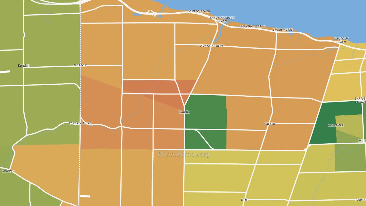 Hamlin, NY Map of Burglary Rates
