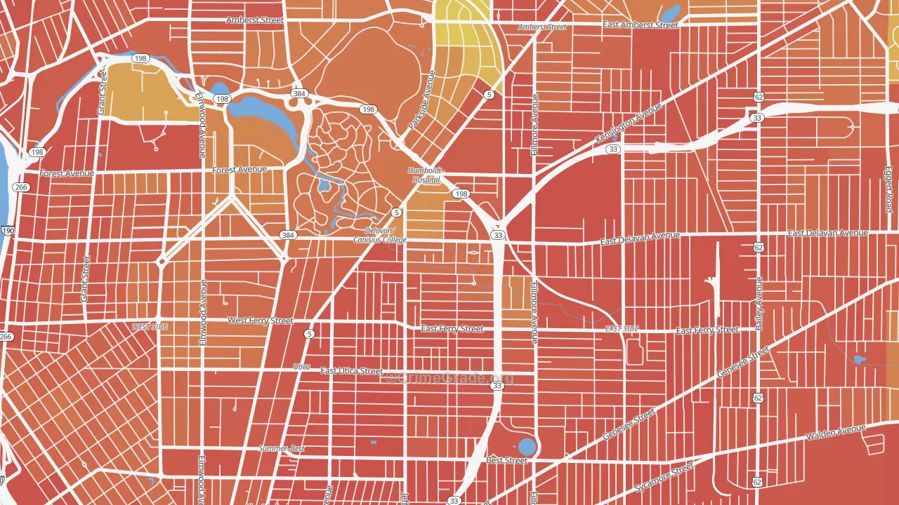 Hamlin Park, Buffalo, NY Map of Burglary Rates