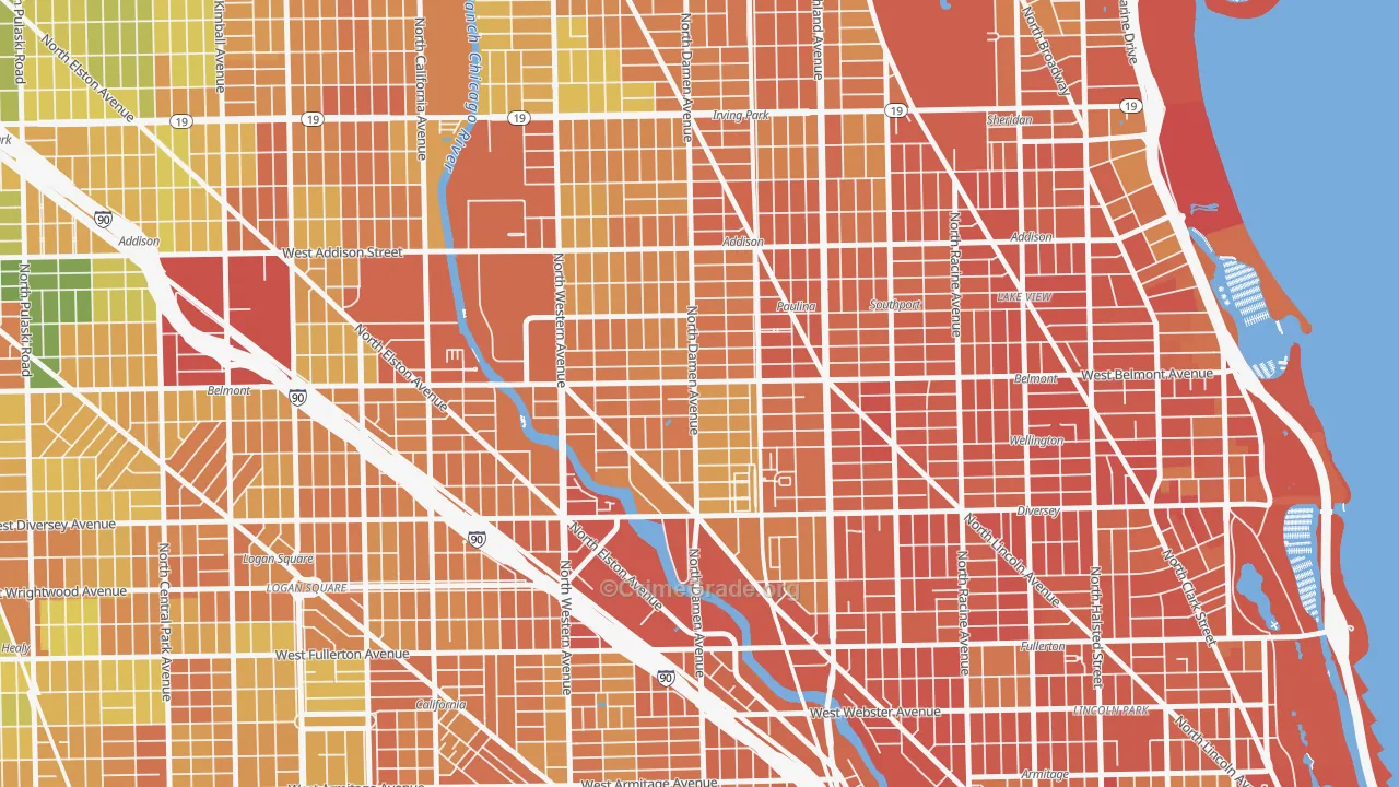 Hamlin Park, Chicago, IL Map of Burglary Rates