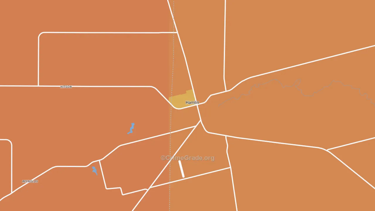 Hamlin, TX Map of Burglary Rates