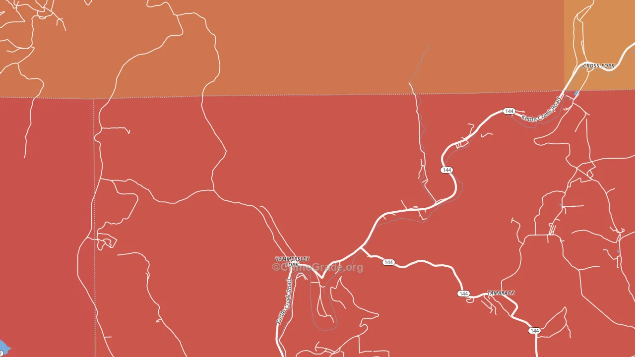 Hammersley Fork, PA Map of Burglary Rates