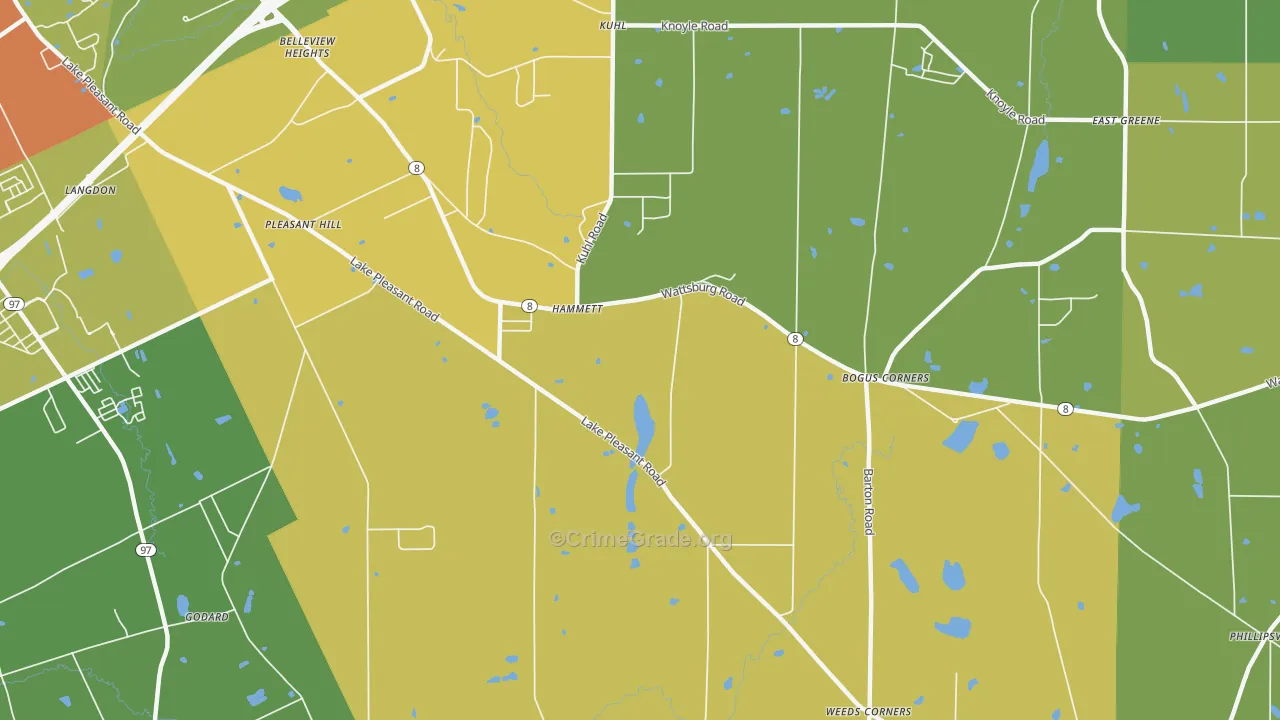 Hammett, PA Map of Burglary Rates