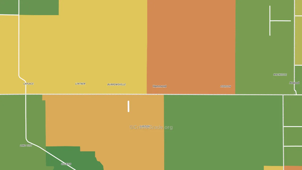 Hammond, IL Map of Burglary Rates