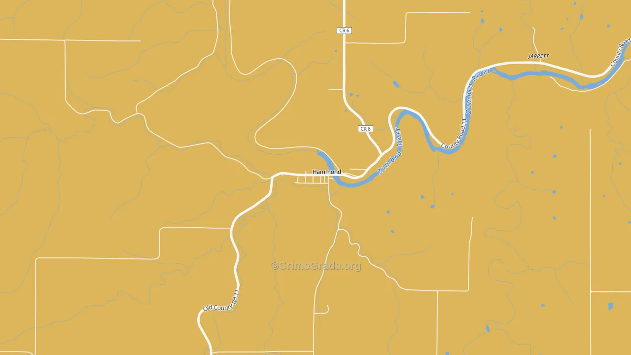 Hammond, MN Map of Burglary Rates