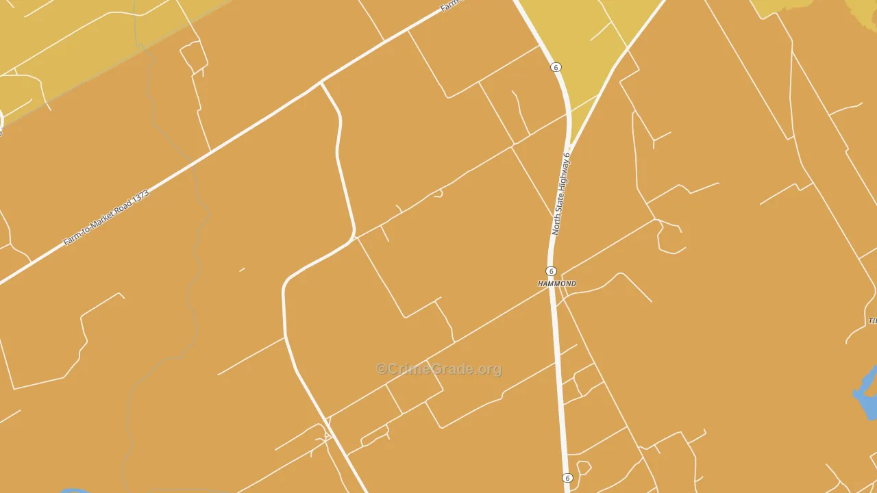 Hammond, TX Map of Burglary Rates