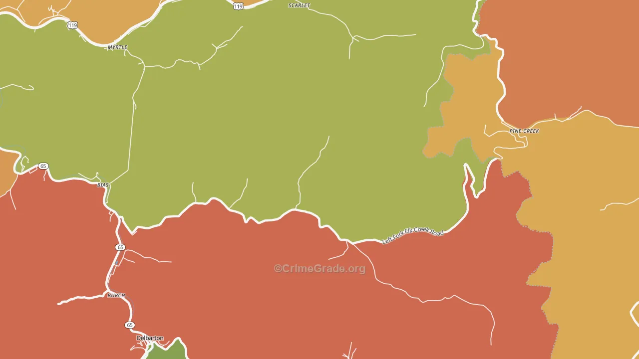 Hampden, WV Map of Burglary Rates