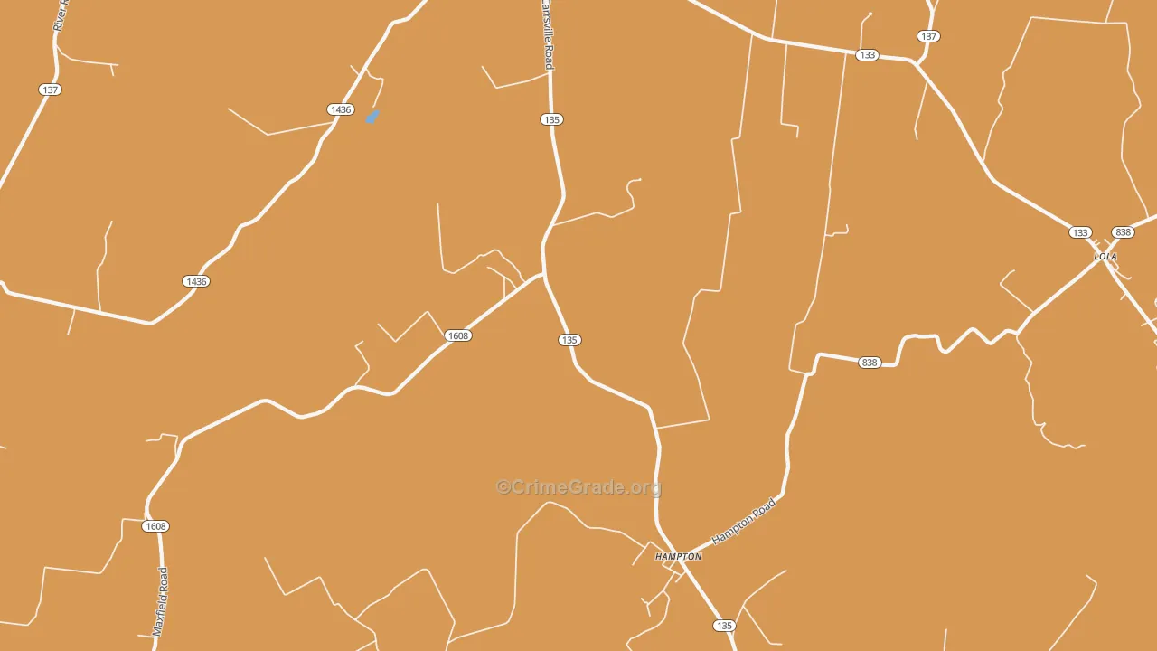 Hampton, KY Map of Burglary Rates