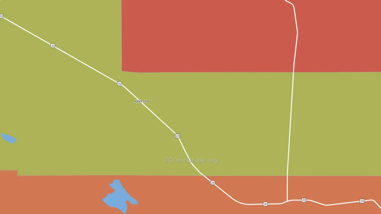 Hampton, OR Map of Burglary Rates