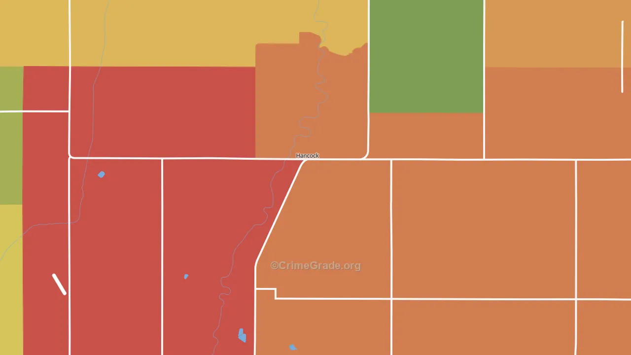Hancock, IA Map of Burglary Rates