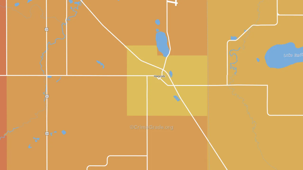 Hancock, MN Map of Burglary Rates