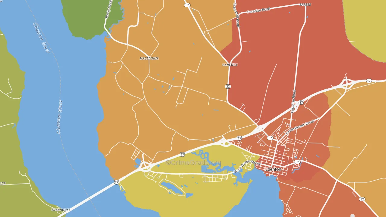 Hancock, NC Map of Burglary Rates