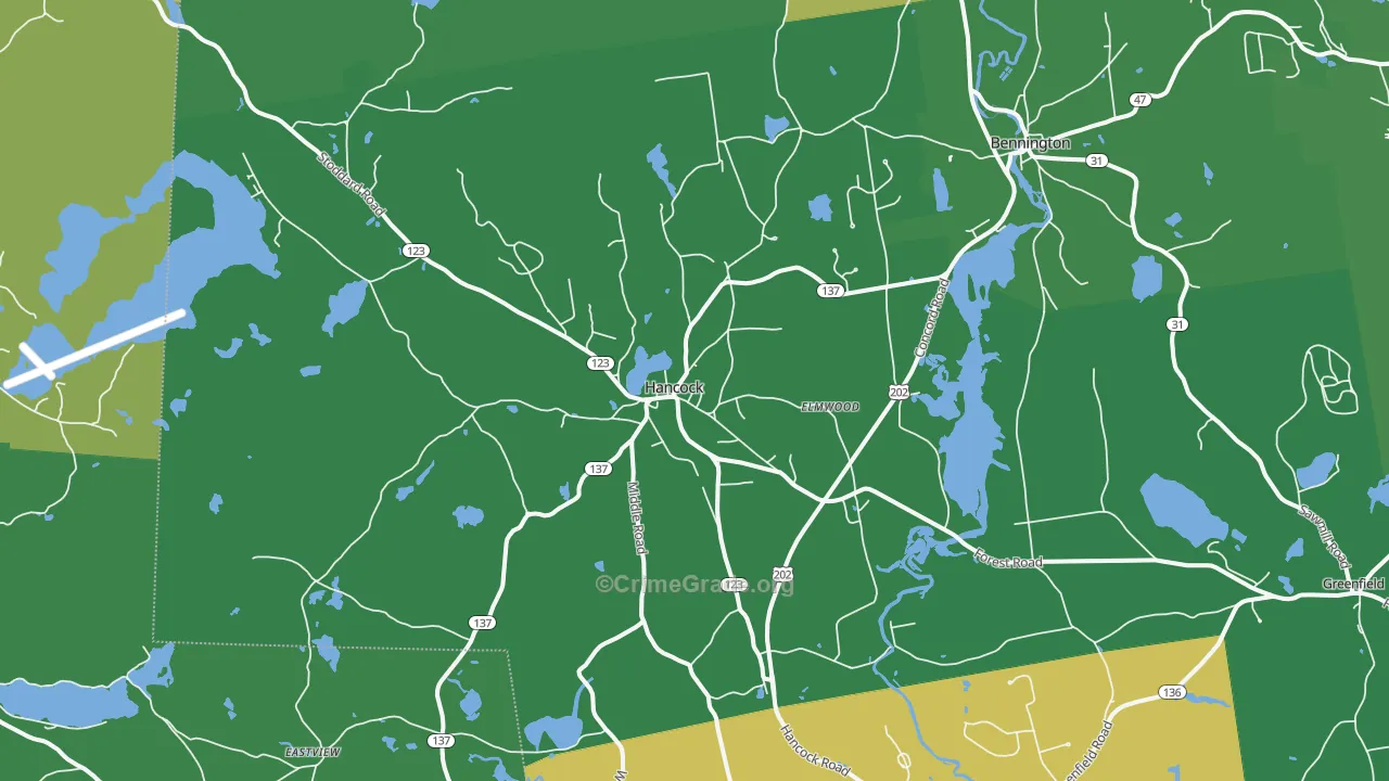 Hancock, NH Map of Burglary Rates