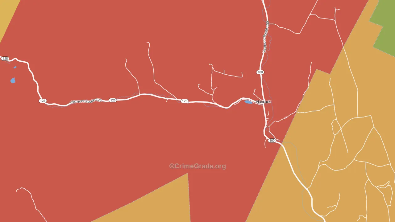 Hancock, VT Map of Burglary Rates
