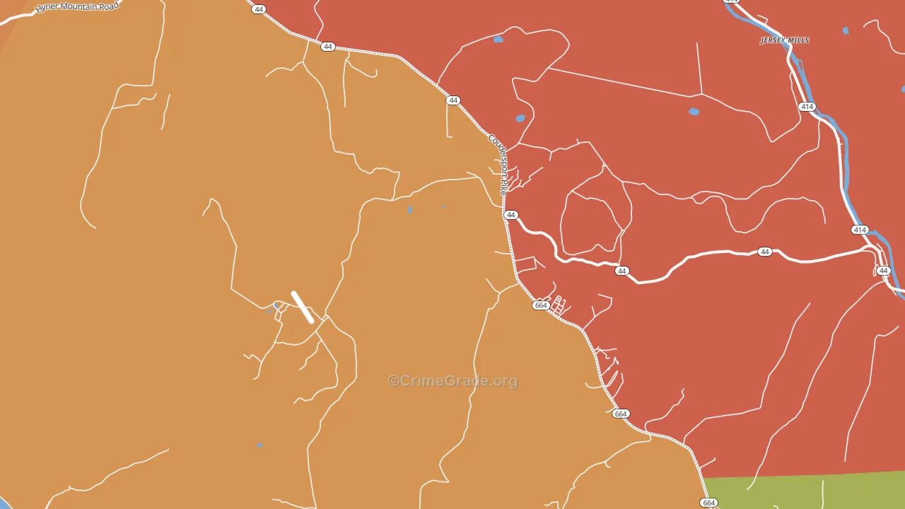 Haneyville, PA Map of Burglary Rates