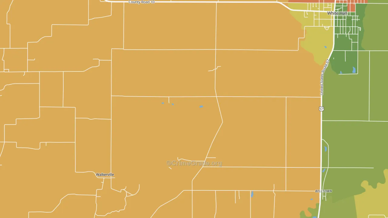 Hanks Station, IL Map of Burglary Rates