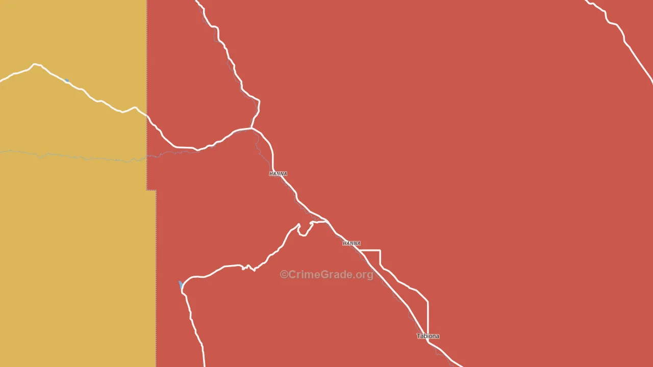 Hanna, UT Map of Burglary Rates