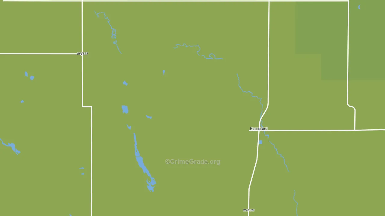 Hannaford, ND Map of Burglary Rates
