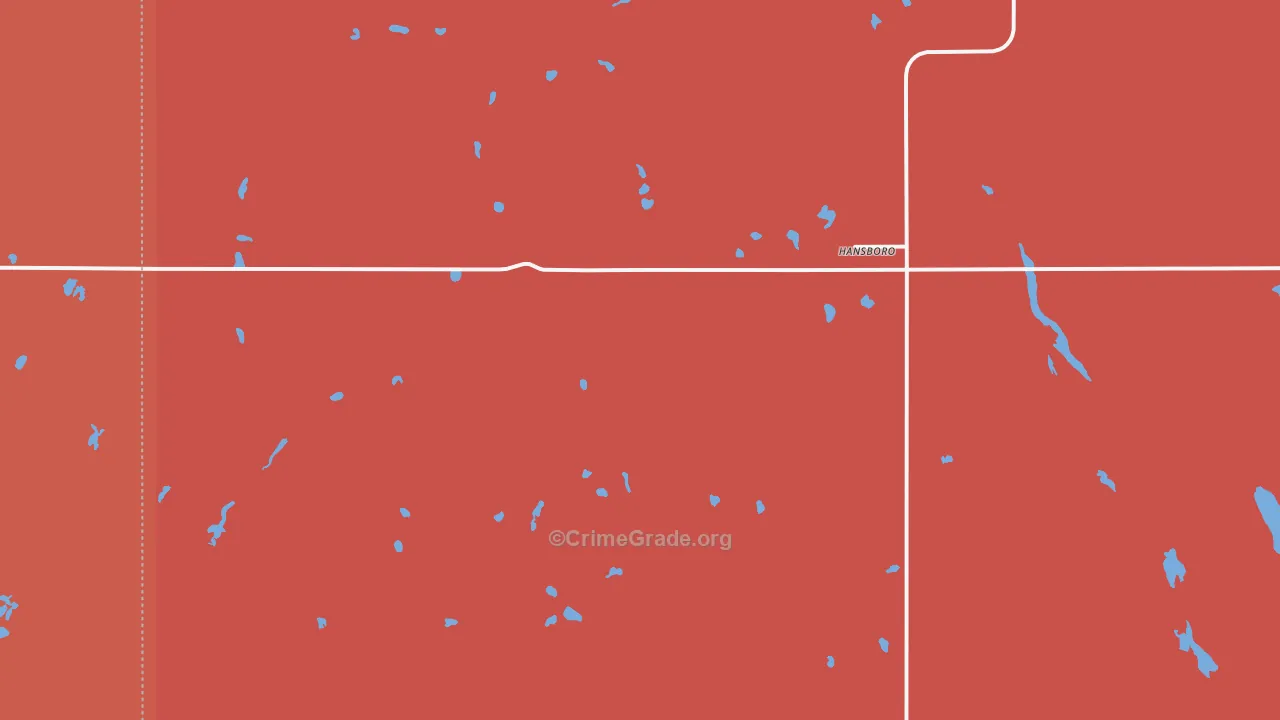 Hansboro, ND Map of Burglary Rates