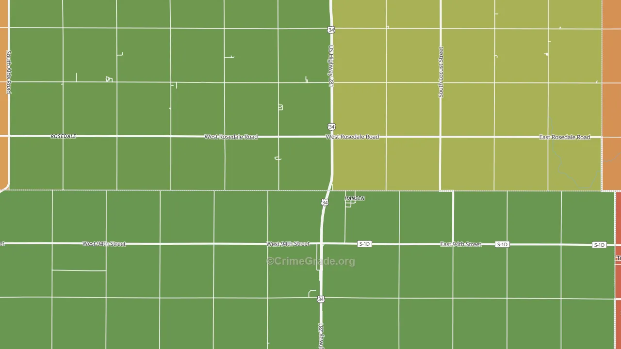 Hansen, NE Map of Burglary Rates