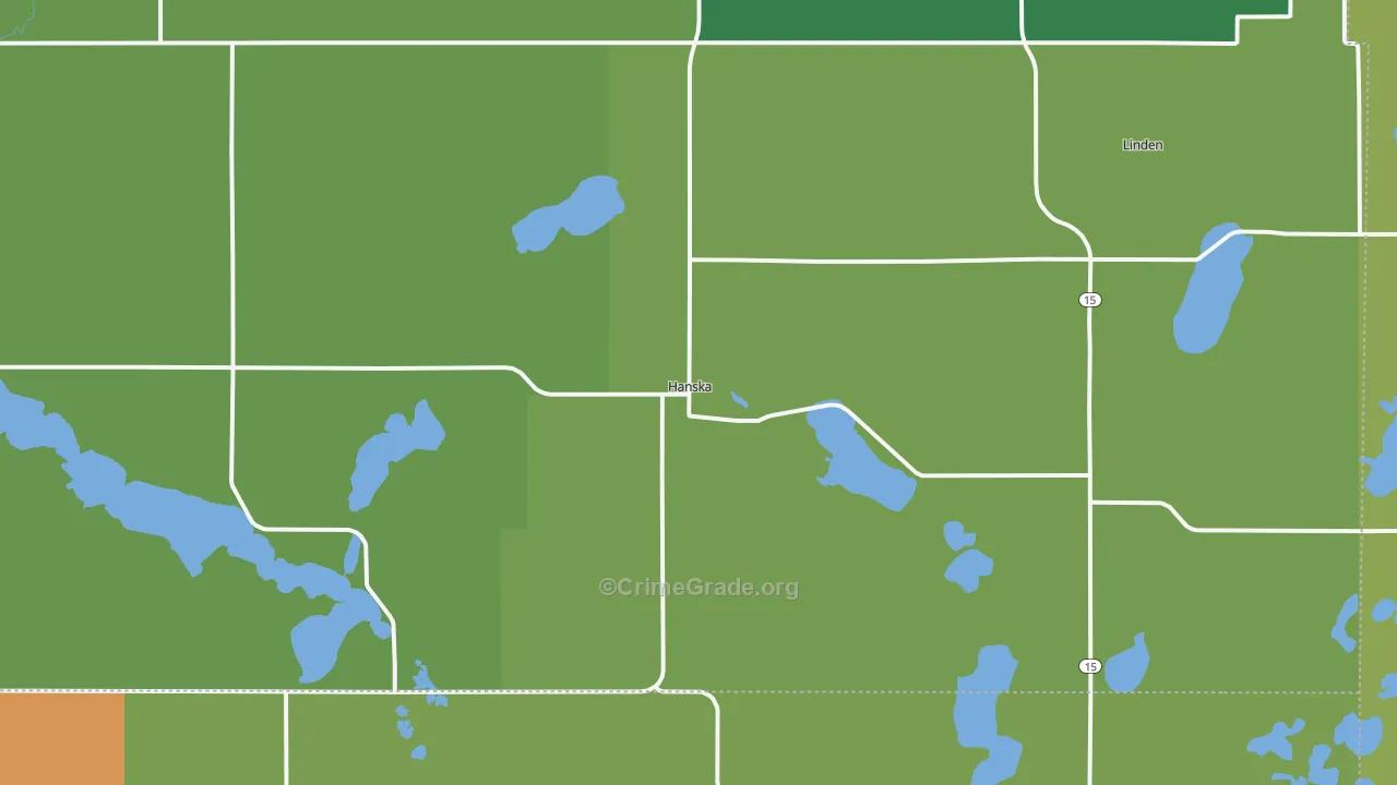 Hanska, MN Map of Burglary Rates