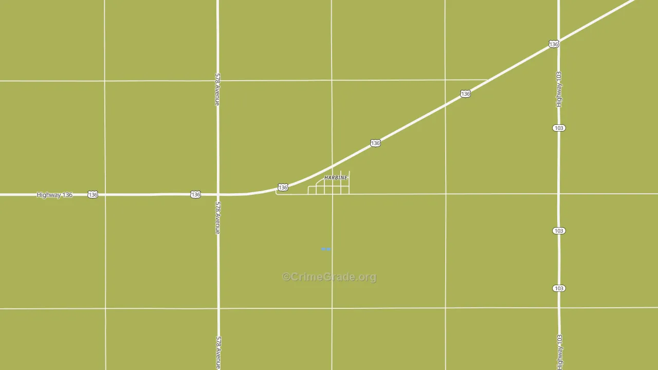 Harbine, NE Map of Burglary Rates