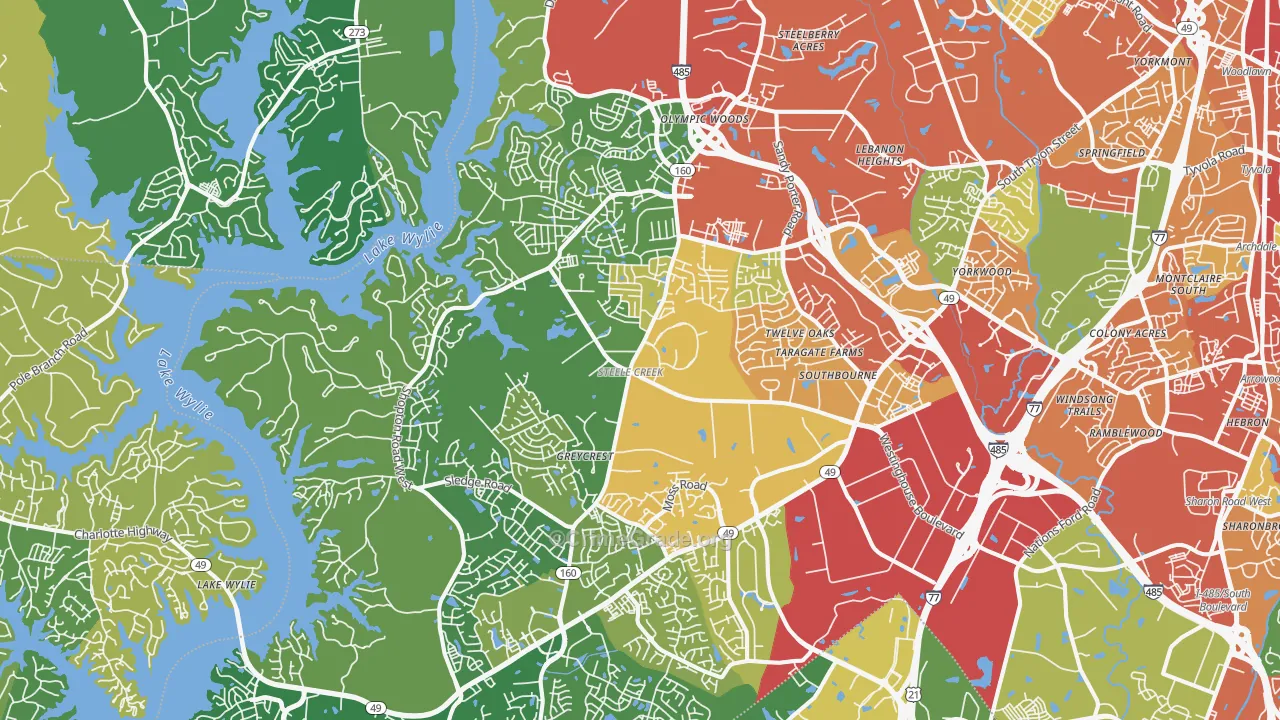 Harbor House, Charlotte, NC Map of Burglary Rates