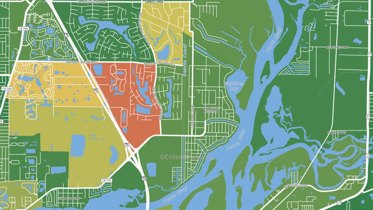 Harbour Heights, FL Map of Burglary Rates