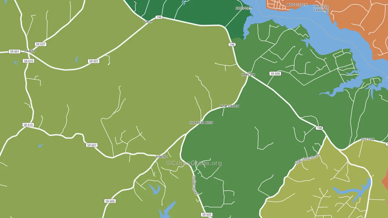 Harcum, VA Map of Burglary Rates