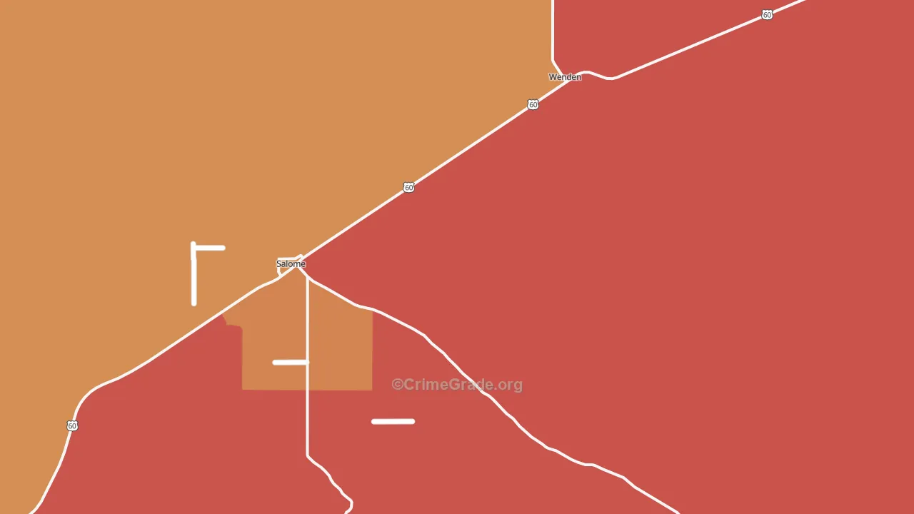 Harcuvar, AZ Map of Burglary Rates