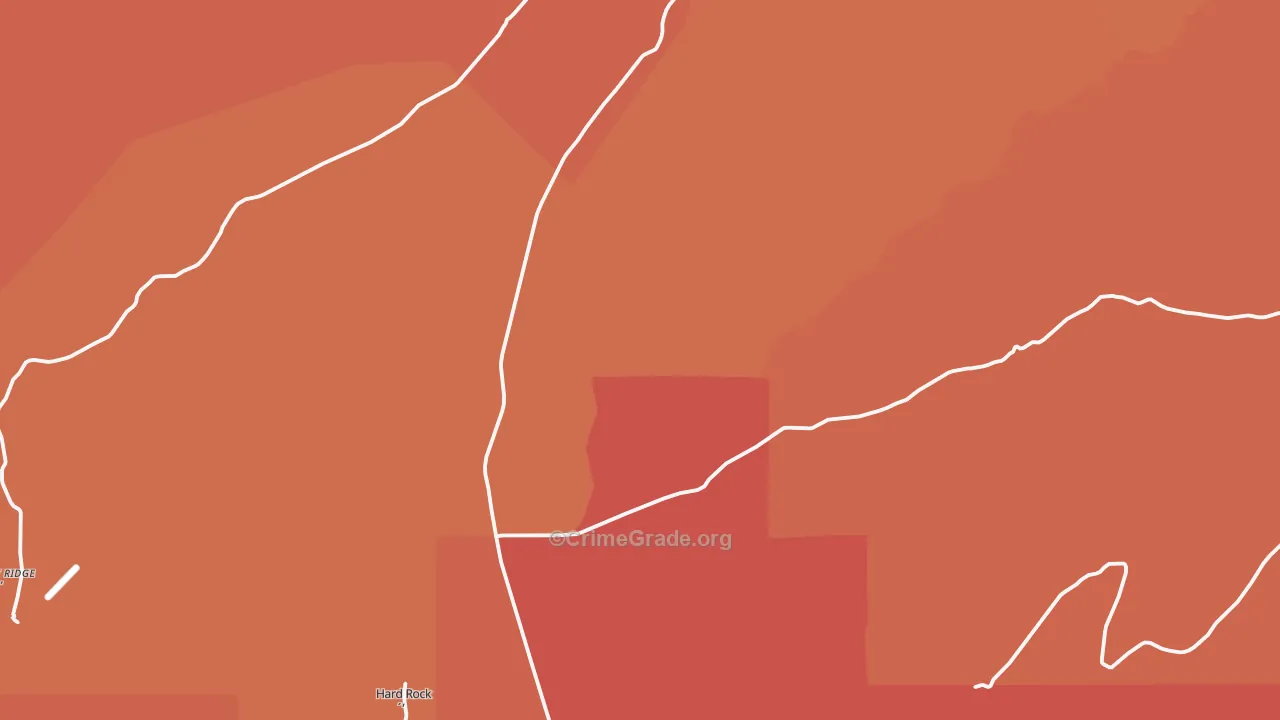 Hard Rocks, AZ Map of Burglary Rates