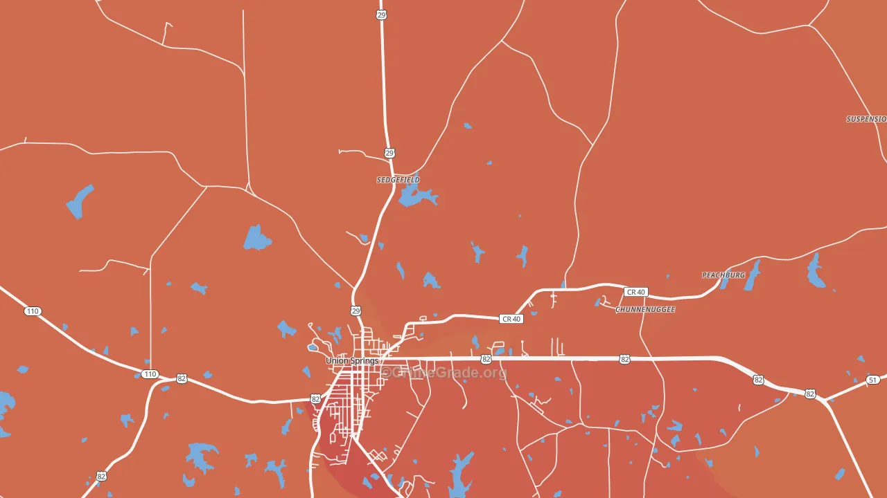 Hardaway, AL Map of Burglary Rates