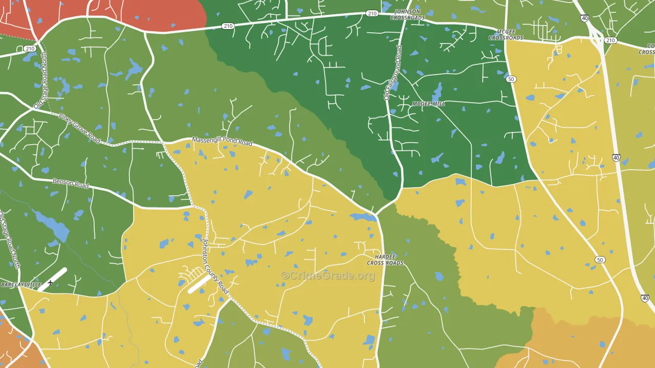 Hardee Cross Roads, NC Map of Burglary Rates