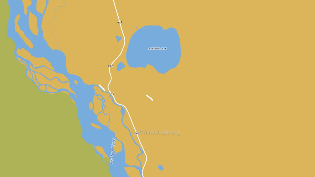 Harding-Birch Lakes, AK Map of Burglary Rates