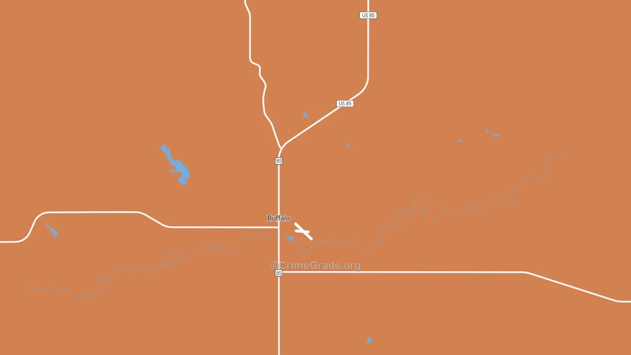 Harding County, SD Map of Burglary Rates
